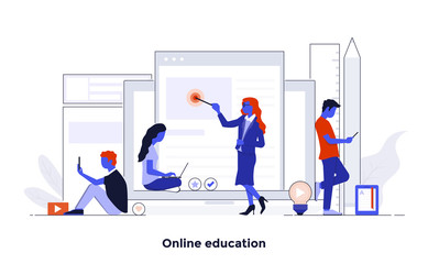 Modern Flat design Concept Illustration - Online education