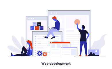 Modern Flat design Concept Illustration - Web Development