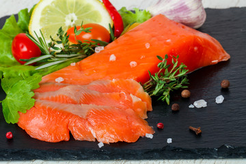 Raw trout fillet