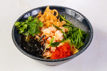 Poke with prawns