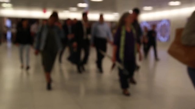 New York pendolari in metropolitana, slow motion
