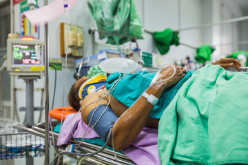 Accident patients  with treatment in emergency room at the hospital.