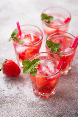 Summer fresh drink strawberry lemonade