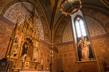 Interior of Matthias Church located in Buda's Castle District Budapest, Hungary with Roman Catholic...