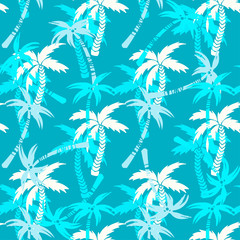 Seamless pattern with palm trees