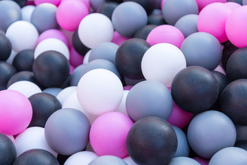 Lot of plastic balls in children playground