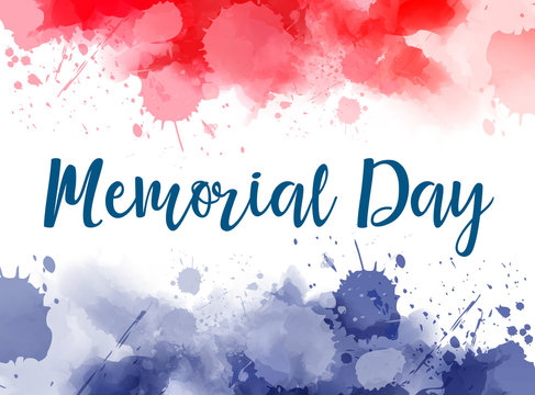 Usa Memorial day watercolored background