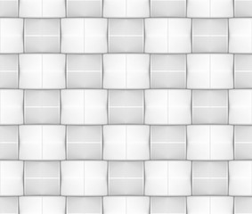 3d rendering. seamless modern weaving white and gray square shape pattern wall background.