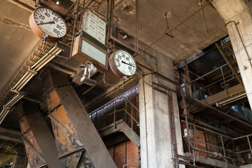 Sensor and pressure scale at an abandoned power station at the Peenem&uuml;nde site on the island of Usedom in Germany