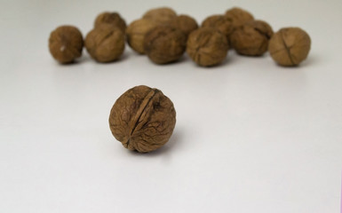 Nuts. White background. Eco healthy