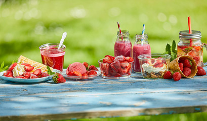 Sweet summer berry smoothie menus and juices
