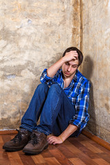 Obraz premium Sad Young Man