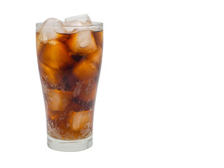 Cola in glass. (clipping path)
