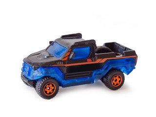 Toy car on white background. (clipping path)