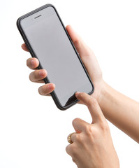 Woman hand holding a phone