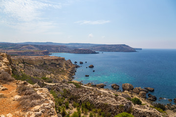 Fototapeta na wymiar Mellieha, Malta. Picturesque view of the west coast