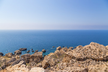 Fototapeta na wymiar Mellieha, Malta. Picturesque rocky west coast