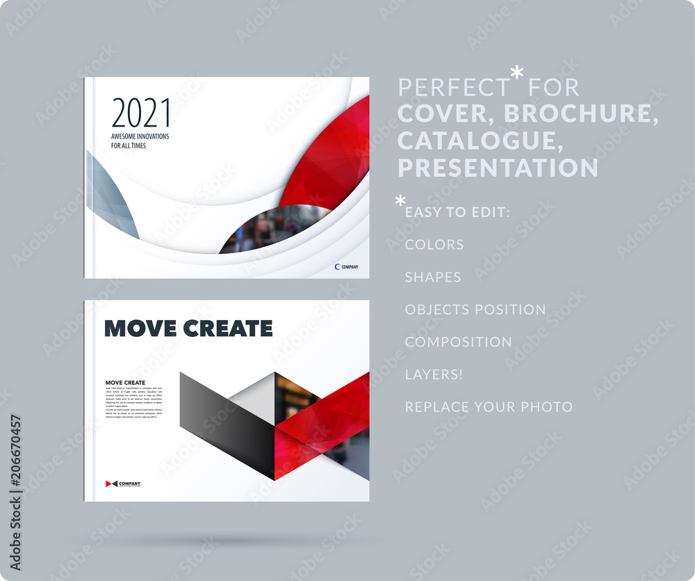 Poster smooth design presentation template with colourful round shapes. abstract vector set of modern horiz