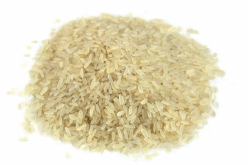 Heap of rice isolated on white backgroung