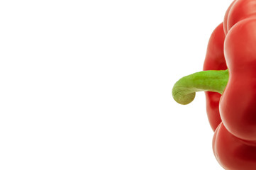 One sweet bell pepper isolated on white background cutout.