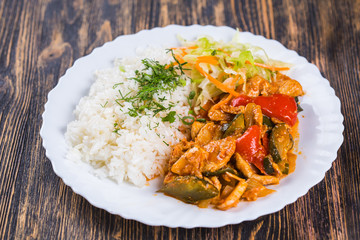 food cuisine Rice with chiken