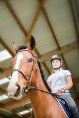 jolie cavalière au trot