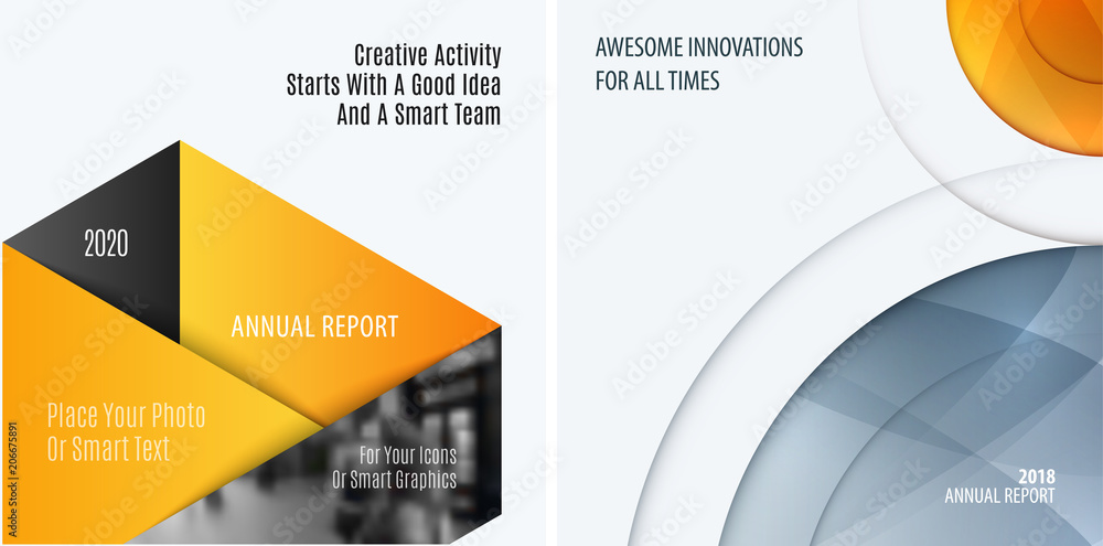 Poster abstract double-page brochure material design style with colourful layers for branding. business vec