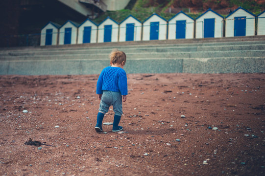 Little toddler boy on the beach