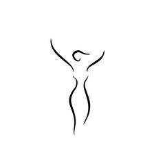 woman line illustration symbol