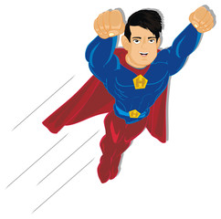 hero, superman, man, boy, costume, carnival, illustration, cartoon, strong, shadow