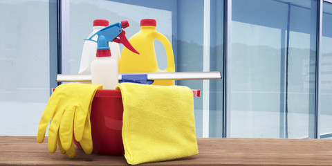 products and glass cleaning