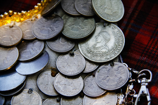 Coins on the traditional Chuvash costume