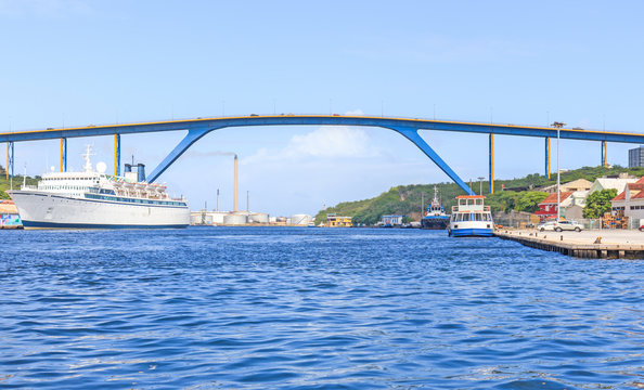 Curacao, Willemstad, 27 December 2016 - Queen Juliana Bridge in Willemstad, Curacao