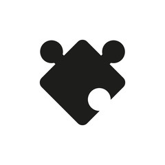 Puzzle icon vector, filled flat sign, solid pictogram isolated on white. Plugins symbol, logo illustration.