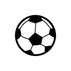 Obraz premium Soccer ball icon. Flat vector illustration in black on white background. EPS 10