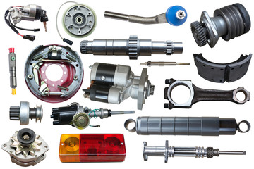 big collection of mechanical auto parts for maintenance