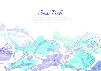 Vector template of nature seafish.