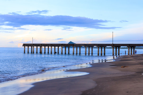 Background of Pier & Sunset in Philippines