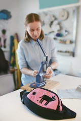 Tailor Making Bright Waist Bag With Dog Print