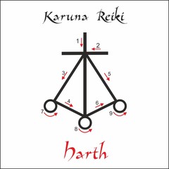 Karuna Reiki. Energy healing. Alternative medicine. Harth Symbol. Spiritual practice. Esoteric. Vector