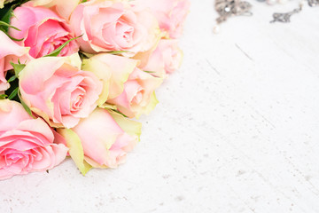 Pink rose flowers