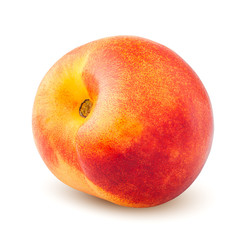 Nectarine or peach isolated on white background, clipping path, full depth of field