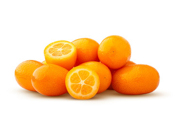 kumquat isolated on white background, clipping path, full depth of field