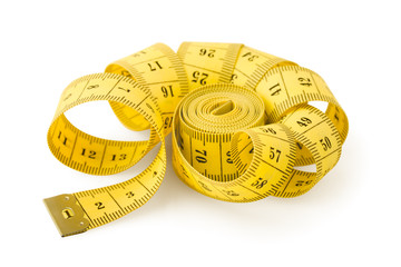 measuring tape, isolated on white background, slimming concept