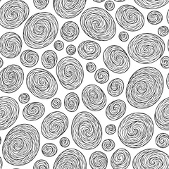 Seamless abstract hand-drawn waves pattern, wavy background.