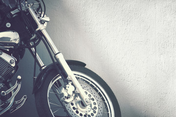 motorcycle with copy blank space, vintage effect
