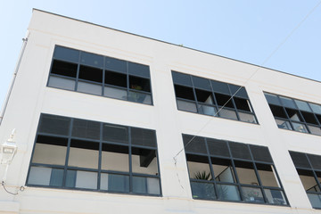 detail of building white with large windows for office or apartment