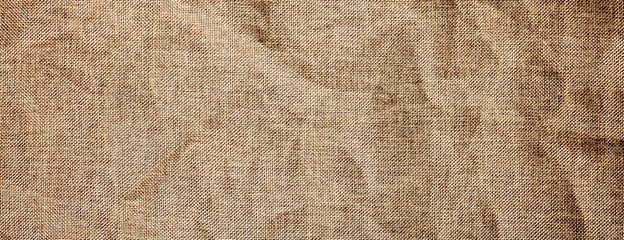 Texture detailed background jute burlap fabric crumpled - 206688025