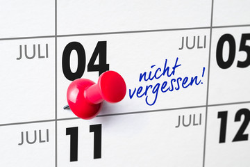 Wandkalender - 04. Juli