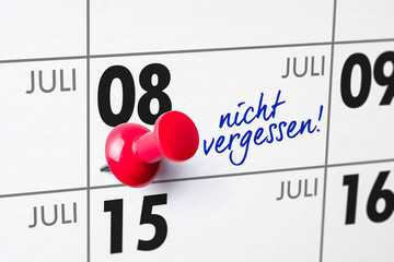 Wandkalender - 08. Juli